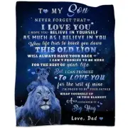 to My Son Blanket from Dad - Blue Lion Super Soft Cozy Flannel Blanket for Be...