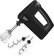 Krups 3Mix 7000 Hand Mixer 60 Years Special Edition, 500 Watt, Stainless Steel Kneading and Mixing Hook, Long Power Cable, Accessory Bag, F6085811, Black/Copper