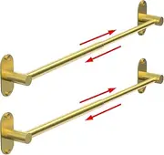 [MIROAMZ] Towel Bar, Adjustable 14.4inch - 25.2inch Towel Rack, Self Adhesive & Wall Mounted for Bathroom Kitchen Hand Towel Holder Cloths Hanger SUS 304 Stainless Steel Organizer Single Bar Gold