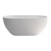 Fienza Nero 1550 Bathtub Freestanding Cast Stone Bath Tub Matte White ST12-1550