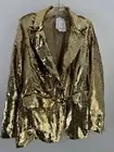 Just B Stein Mart Gold Sequins Blazer Jacket Coat New Years Large New With Tags