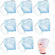 8 Pieces Disposable Hair Highlighting Cap and 4 Hook Needle for Highlighting Dye and Coloring