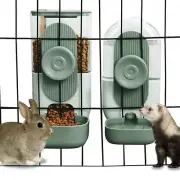 Hanging Automatic Food and Water Dispenser, Gravity Rabbit Feeder Set, Cage C...