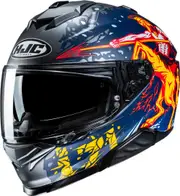 HJC i71 Taurus Helmet, grey-red-blue-yellow, Size M for Men Grey Red Blue Yellow