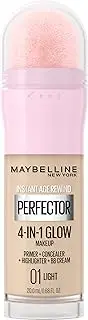 Maybelline Instant Age Rewind Instant Perfector 4-In-1 Glow Makeup - Primer, Concealer, Highlighter and BB Cream in 1, Light, 0.68 fl oz