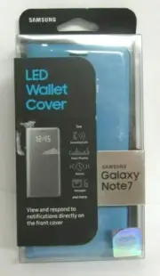 Genuine Samsung Galaxy Note 7 - LED Wallet Cover Case BLUE (EF-NN930PLEGUS)