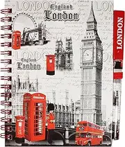 A6 Souvenir London England Landmarks Grey Big Ben Wire Notebook Notepad & Pen