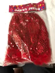 Sequin Short Skirt Red Red Feathers Halloween Costume Elastic Band
