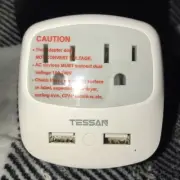 European Travel Plug Adapter, Tessan International Power Adaptor With 2 Usb 2 Am