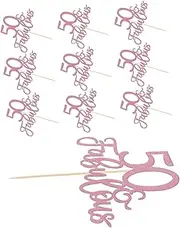 MOBUTOFU 10pcs Fabulous Cake Topper Decorations for Birthday Wedding Anniversary and Celebration Quick Assemble Eye Catching Design for All Desserts