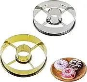 Coehaopike 2Pcs Stainless Steel Doughnut Cutters, Mousse Ring Cookie Chocolate Cake Mold, Donut Mold Desserts Bread Cutter