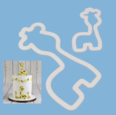 2pcs Plastic Giraffe Shape Fondant Cake Mold Biscuit Cookie Cutter DIY White