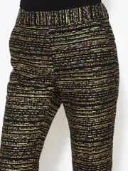 NWT 3.1 Phillip Lim Black gold brocade High-Rise flat front cropped dress pants