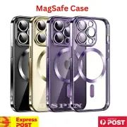 Slim MagSafe Plating Shockproof Case For iPhone 16 15 14 Pro Max 13 12 Plus