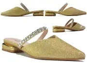 LADIES FLATS SANDALS WOMENS CLOSED POINTED TOE SLIP ON SHOES UK SIZES 3-8