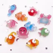 Colorful Resin Ocean Animal Flatback Cabochon Scrapbook Craft DIY Accessory 10pc