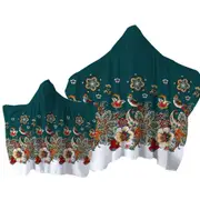 Oriental Art Birds Flowers and Floral Mandalas Towel with Hood