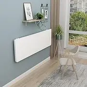 Wall Mounted Drop Leaf Table, Wood Floating Wall Desk Collapsible for Small Spaces, Hanging Folding Workbench for Laundry Room/Home Bar/Kitchen(White,50x30cm/20x12in)