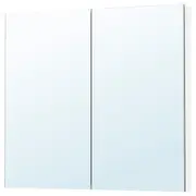 LETTAN mirror cabinet with doors, mirror effect/mirror glass, 100x15x95 cm