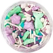 Sprinks Mermaid Tales Premium Sprinkles Blend 70g - Mermaid Party Cake Sprinkles | Mermaid Sprinkles | Pastel Sprinkles | Under The Sea Sprinkles | Fancy Sprinkles | Shells Tails Jimmies Sugar Mix