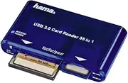 Hama 35 in 1 USB 2.0 Multi Card Reader | for SD/microSD/CompactFlash/MS & MS Duo Including Variations | Blue