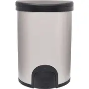 White Magic 20L Smart Bin Toe Tap Rubbish Can Foot Pedal Trash Container Silver