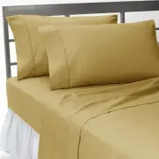 900 TC EGYPTIAN COTTON BEDDING SET 4 PCs FLAT SHEET+DUVET COVER TAUPE COLOR