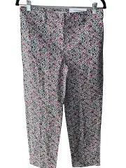 NWT LOFT The Riviera Slim Pants Women's Size 2 Small Floral Pattern