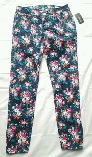 NWT Buffalo David Bitton Julie Stretch Super Skinny Blue Flowered Jeans 25x26