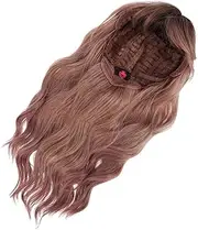 Healvian High Temperature Fiber Wig for Women 1 Set Long Wig with Bangs Natural Wavy Hair Decor