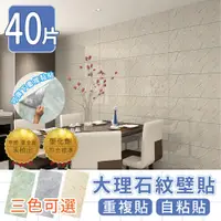 在飛比找PChome24h購物優惠-【家適帝】大理石紋壁貼重複貼\自粘貼(40片)