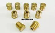 BRASS CORED HEX PLUG MALE 1/8 NPT THREADS PIPE FITTING AIR WATER BOAT QTY 10