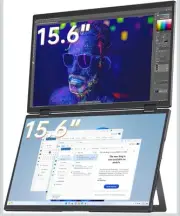 YUBWVO Dualviews Dual Screen 15.6" Foldable Portable Monitor