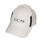 CCM Hockey Senior/Adult Perforated Adjustable Golf Cap/Hat White OSFA