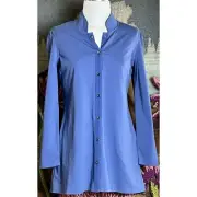 NWT New $178 Nic + Zoe Snap Up Button Blue Lightweight Jacket S