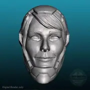 Rescue Pepper Potts unmasked Iron Man custom head for Marvel action figures