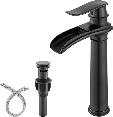 Aolemi Solid Brass Vessel Sink Faucet Oil Rubbed Bronze Waterfall Spout
