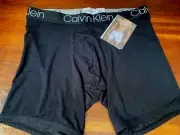 NWT CALVIN KLEIN Men's Ultra Soft Modal Boxer Briefs in Black Size M RET. $30