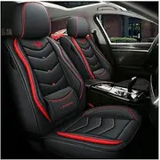 UQABS 5 Seats Car Leather Seat Cover For Toyota Hilux (An120/An130) 8.Gen 2015 2016 2017 2018 2019 2020 2021 2022 2023,Universal、To Fit Most Cars、waterproof-Red