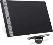 HUION Inspiroy 2 Large Drawing Tablet with Scroll Wheel 3-Set 8 Customized Keys Battery-Free Stylus for Digital Art, Design, Sketch, 10x6 inch Graphics Tablet Works with Mac, PC & Mobile, Black
