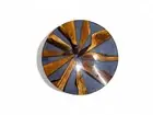 15" Acacia Wood Round Clear Epoxy Resin Coffee Table Modern Arts Home Decor Top