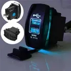 Sleek Design Car Dual USB Socket Rocker Switch with Blue Light Feature