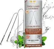 SHALWIN TONGUE CLEANER 100% GENUINE STAINLESS STEEL (PACK OF 2) TONGUE SCRAPER BY DR. WIN STOP BAD BREATHE,LIMPIADOR DE LENGUAY ORAL CARE…