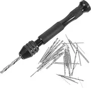 HOMOCONO 1 Set Manual Hand Drill with Drill Bits for Model Kits Easy to Use and Portable