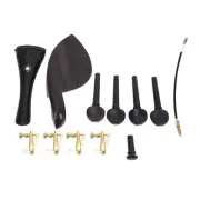 A Natrual ebony wood 4/4 accessories Set of 4PCS Pegs, chinrest Chin Rest,8557