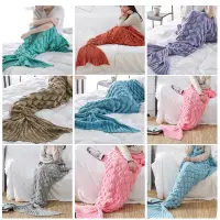 在飛比找蝦皮購物優惠-美人魚毯美人魚領帶毯成人和兒童超柔軟空調毯美容魚尾毯