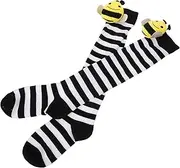 [OATIPHO] Girls Bee Stockings Long Socks Fun Pattern Seamless Cotton Socks for Spring Events