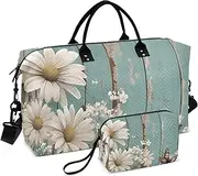 [YXYZRMY] Rustic Daisy Butterfly Board Travel Duffel Bag Gym Bag Sports Tote Bag with Multiple Interior Pockets Shoulder Weekender Bag for Women Men with Toiletry Bag 20.5”x 7.9”x 13.8”, Multi-Colored