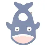 【BABYBITES 鯊魚咬一口】鯊魚造型口水巾 圍兜-湛灰藍