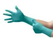 (500/Cs) ANSELL Microflex N89 Nitrile Exam Gloves Ext Cuff - Medium Green N892